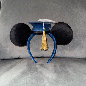 Disney Black Ear Headband with Blue Cap and Gold Tassel
